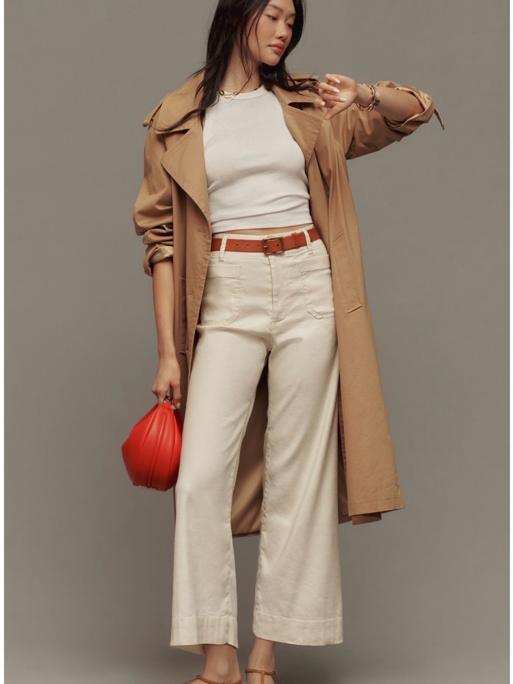 Maeve Colette Linen High Rise Wide Leg Pants
